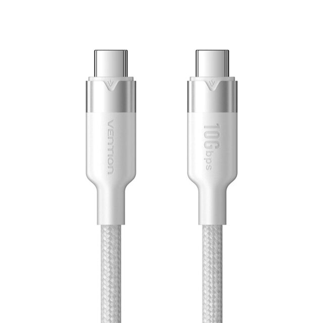 Kabel USB-C do USB-C Vention USB 3.2 5A 10Gbps 1m biały - imagine 3