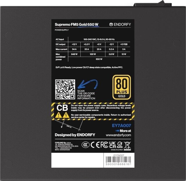 Power supply Endorfy Supremo FM5 Gold 650W (EY7A007) - imagine 4