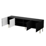 RTV JUNGLE cabinet 190x40.5x59.5 black matt + golden legs - imagine 4