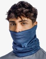 Buff Lightweight Merino Wool Multifunctional scarf Blue - imagine 3