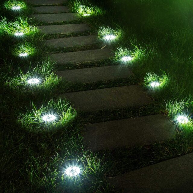 Maclean MCE318 LED Solar Pathway Lights with Ground Spike 12 LED SMD Neutral White 4000K 0.7 W Solar Lamp for Outdoor Path Light Garden Lights IP44 - imagine 7