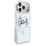 Case Karl Lagerfeld Liquid Glitter Karl  Script Logo MagSafe for iPhone 17 Pro Max transparent - imagine 4