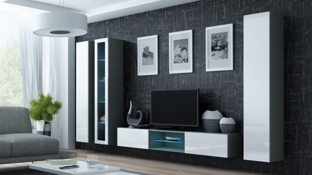 Cama Full cabinet VIGO '180' 180/40/30 grey/white gloss - imagine 13