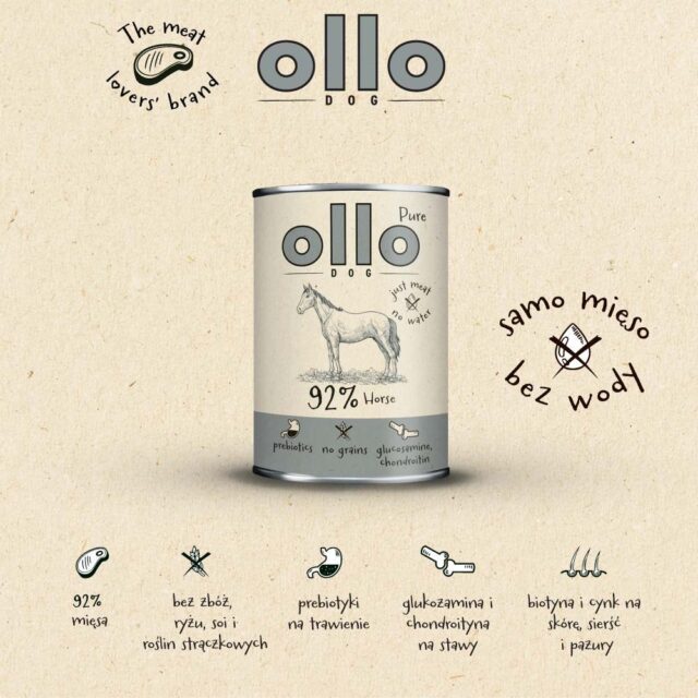 OLLO Pure Horse - wet dog food - 400g - imagine 3