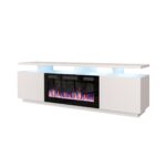 RTV EVA cabinet with electric fireplace 180x40x52 cm white/gloss white