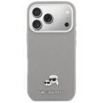 Case Karl Lagerfeld Karl & Choupette     Head Pins Saffiano MagSafe for iPhone 17 Pro grey - imagine 3
