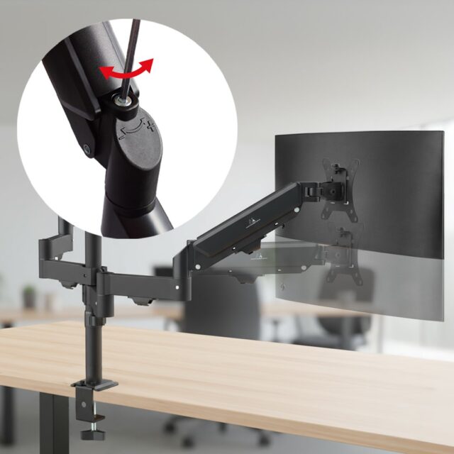 Maclean 3 monitor mount  gas spring  17 -27   2-8kg  black  MC-137 - imagine 6