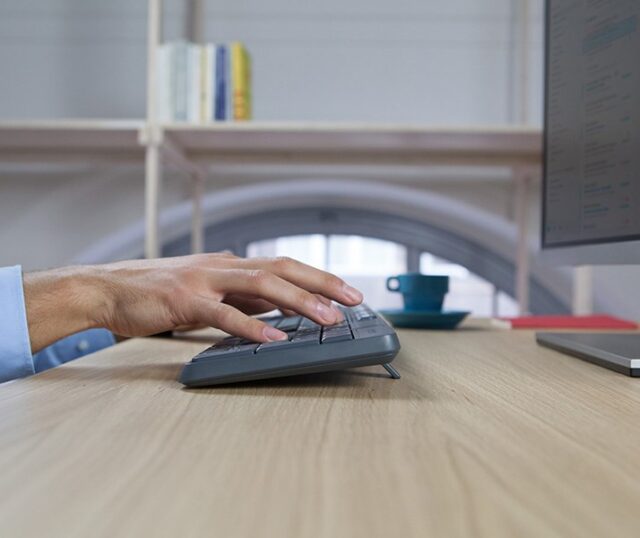 Logitech MK235 keyboard Mouse included USB QWERTY US International Grey - imagine 5