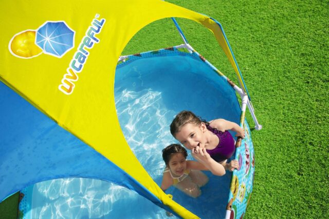 Bestway Steel Pro 2.44m x 51cm Splash-in-shade Play Pool  Orange/Yellow - imagine 7