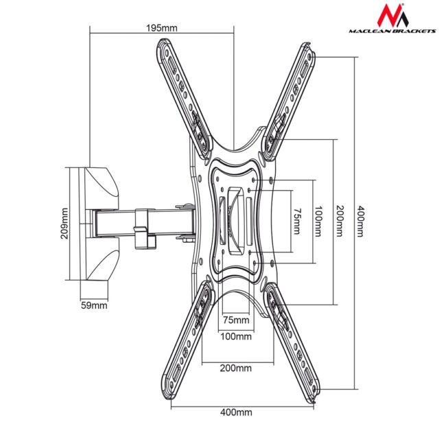 TV & Monitor Wall Mount Maclean MC-758 Brackets - imagine 5