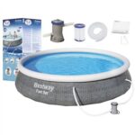 Bestway Fast Set 57376 above ground pool Inflatable pool Round 7340 L Grey - imagine 7