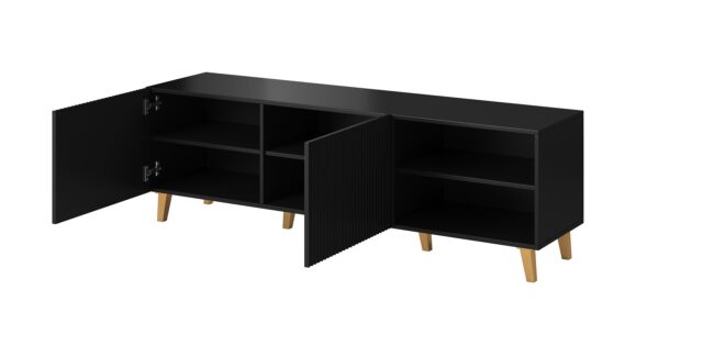 Cama RTV cabinet PAFOS 150x42x52 Black matt - imagine 8