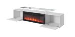 RTV cabinet ROVA with electric fireplace 190x37x48 white/gloss white - imagine 2