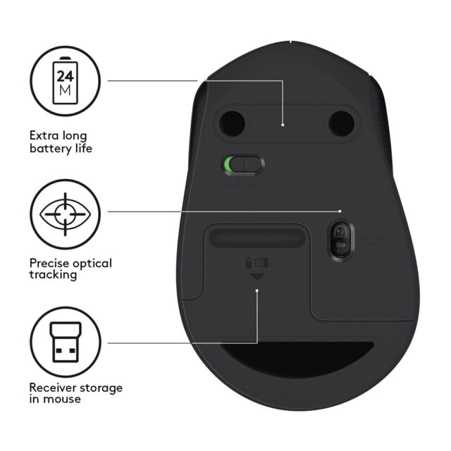 MOUSE LOGITECH M330 SILENT PLUS BLACK - imagine 3