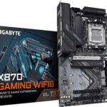 GIGABYTE X870 GAMING WIFI6 Motherboard - Supports AMD Ryzen 9000 CPUs  8+2+2 phases VRM  up to 8000MHz DDR5 (OC)  1xPCIe 5.0 + 2xPCIe 4.0  Wi-Fi 6  2.5GbE LAN  USB 4