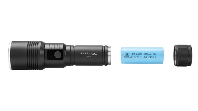 Montis Taktyczna ręczna latarka akumulatorowa LED MT159 Black Hand flashlight - imagine 6