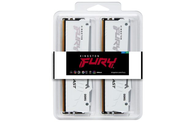 Kingston Technology FURY Beast 32GB 6000MT/s DDR5 CL36 DIMM (Kit of 2) White RGB EXPO - imagine 5