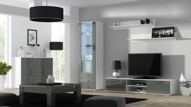 Cama TV stand SOHO 180 white/grey gloss - imagine 8