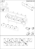 Cama 4D MOUNTAIN TV cabinet 204x40x55 black + gold - imagine 4