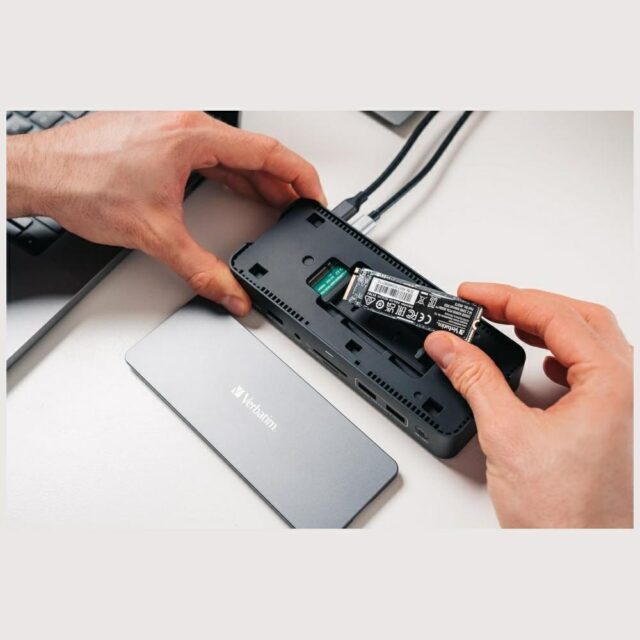 Adapter Verbatim stacja dokująca USB-C    Pro 15w1 2xHDMI/1xRJ45/3xUSB-A/3xUSB-C/1xSD/1xmicroSD/1xAudio/1xDisplayPort/1xSSD szary 32173 - imagine 4