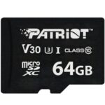 Patriot VX Series 64GB MicroSDXC V30 Class 10 UHS-I U3 4K UHD Memory Card PSF64GVX31MCX