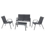Garden furniture set RIVET black