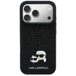 Case Karl Lagerfeld Rhinestones Karl&Choupette Pin for iPhone 17 Pro black - imagine 3