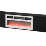 Cama RTV cabinet LARA 183x35x37 black matt + white fireplace