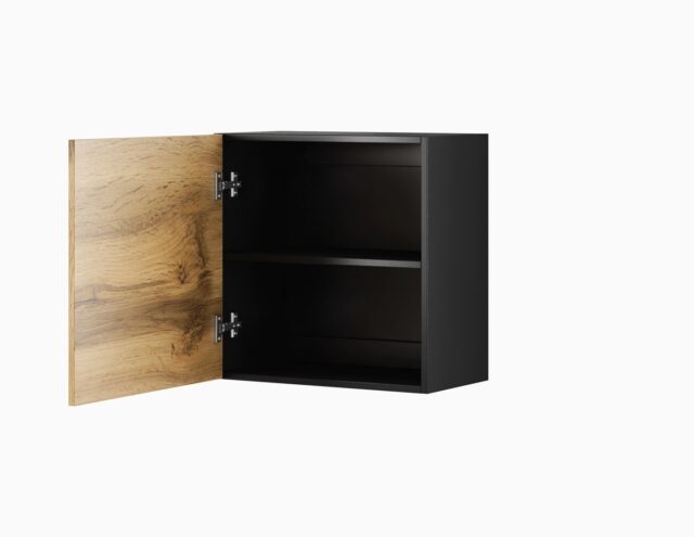 Cama square cabinet VIGO 50/50/30 black/wotan oak - imagine 2