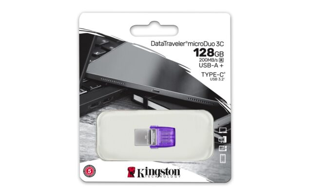 Kingston Technology DataTraveler microDuo 3C USB flash drive 64 GB USB Type-A / USB Type-C 3.2 Gen 1 (3.1 Gen 1) Purple  Stainless steel - imagine 5