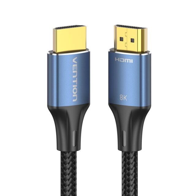 Vention Cotton Braided HDMI-A Male to Male HD Cable 8K 2M Blue Aluminum Alloy Type - imagine 3