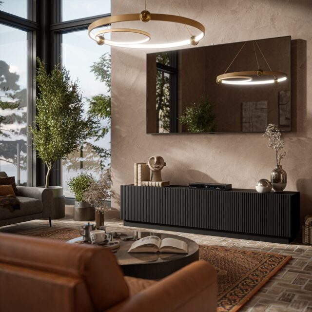 Cama LIVERTI TV cabinet 200x42x48 black - imagine 3