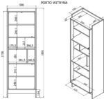 Cama PORTO 59x38x180 display cabinet oak/black - imagine 4