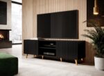Cama RTV cabinet PAFOS 150x42x52 Black matt - imagine 2