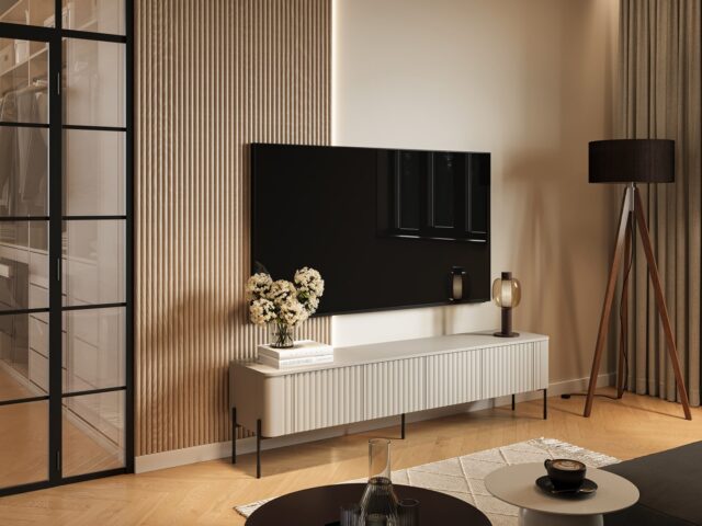 Cama VERA TV cabinet 190x40x50 cashmere matt - imagine 3