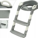 EXTRALINK KIDS NAKŁADKA NA SEDES ZE STOPNIEM DO NAUKI WC DLA DZIECI DRABINKA DO DESKI NA TOALETĘ SZARA