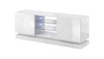 Cama TV cabinet QIU 160 MDF white gloss/white gloss - imagine 2