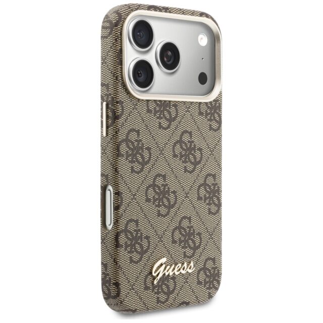 Case Guess 4G Script MagSafe for iPhone   17 Pro Max brown - imagine 4