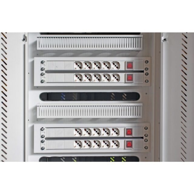 Techly Ventilated Charging Station Trolley 30 Notebook or Smartphone Black/Grey - imagine 8