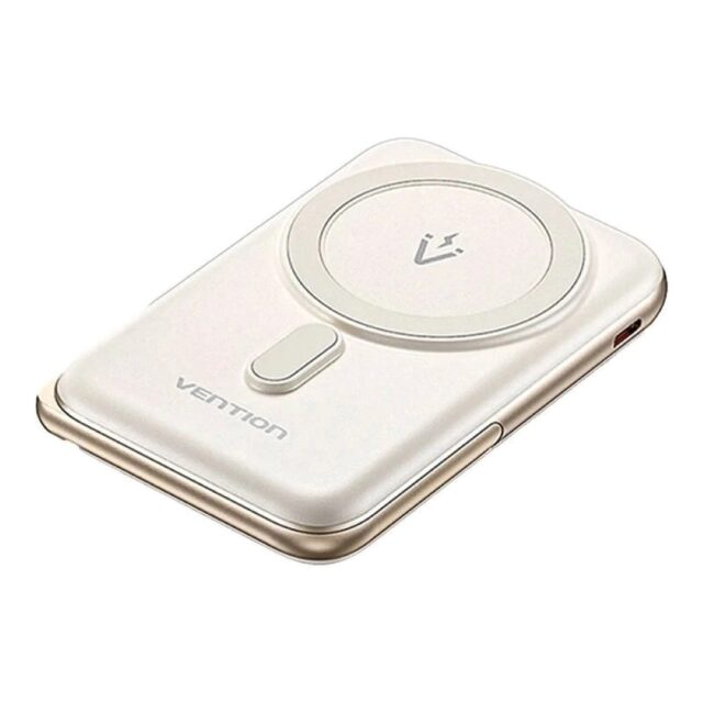Bezprzewodowy magnetyczny powerbank Vention 20W PD 10000 mAh biały - imagine 3