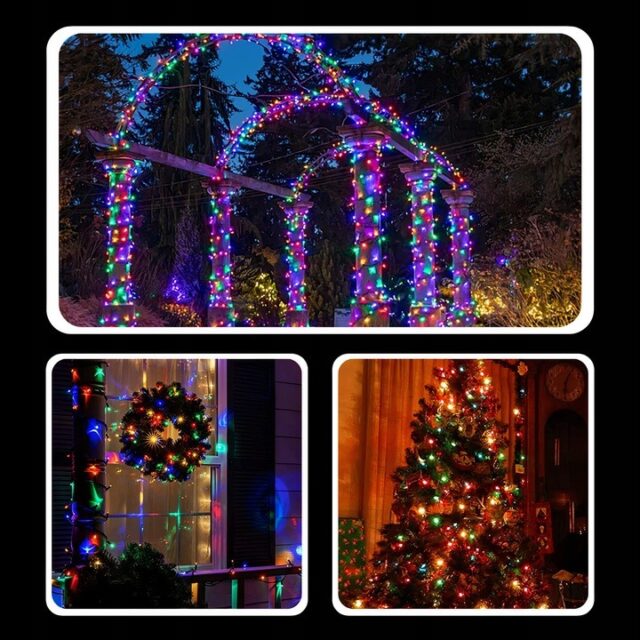 EXTRALINK LAMPKI CHOINKOWE ŚWIĄTECZNE 100LED OZDOBNE MULTIKOLOR NA BATERIE 10,5M - imagine 9