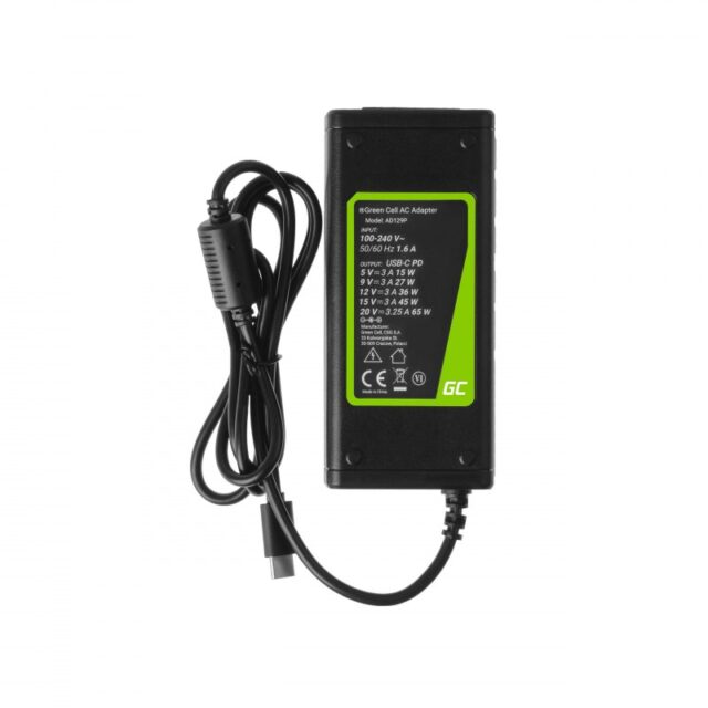Green Cell AD134P USB-C charger AC adapter 65W for notebook tablet smartphone - imagine 4