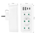 Current socket x3 + 4xUSB Maclean  splitter with 3 sockets  2xUSB A  2xUSB C PD 20W  1x16A + 2x6A  MCE248 F/W - imagine 11