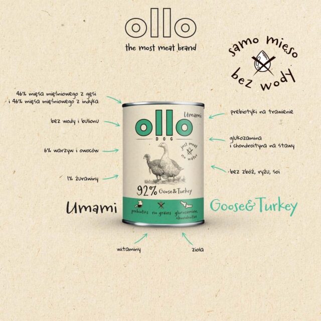 OLLO Umami Goose and turkey - wet dog food - 850g - imagine 4
