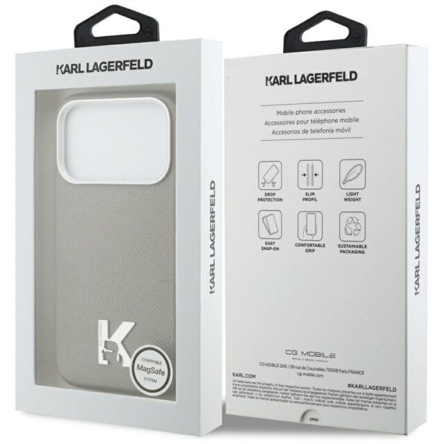 Case Karl Lagerfeld Karl Head Logo       MagSafe for iPhone 17 Pro Max grey - imagine 8