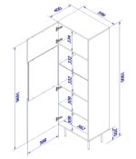Display case PALAZZO 60x42x190 black + oak craft - imagine 4