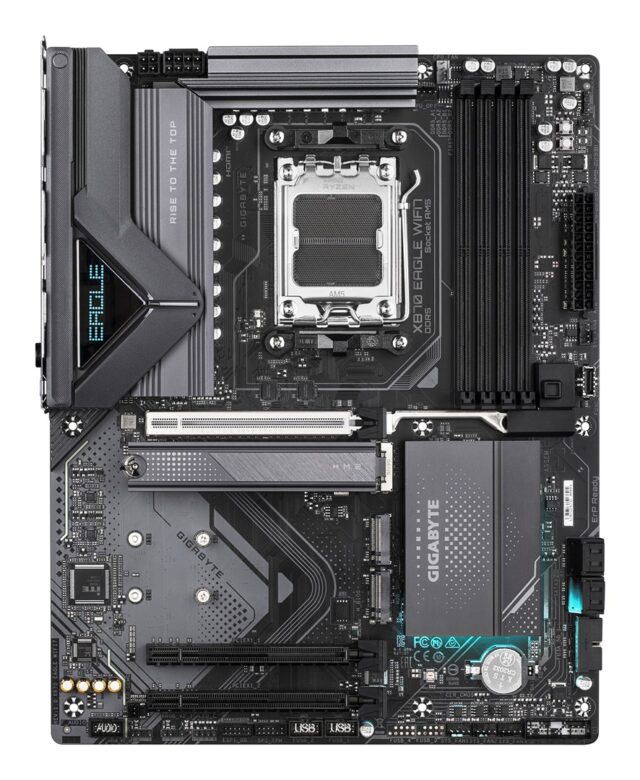 GIGABYTE X870 EAGLE WIFI7 Motherboard - Supports AMD Ryzen 9000 CPUs  14+2+2 phases VRM  up to 8000MHz DDR5 (OC)  1xPCIe 5.0 + 2xPCIe 4.0  Wi-Fi 7  2.5GbE LAN  USB 4 - imagine 2