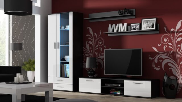 Cama TV stand SOHO 180 black/white gloss - imagine 4