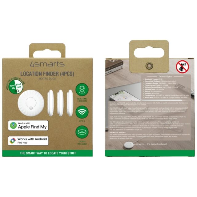 Lokalizator 4smarts SkyTag Duos biały    4szt - imagine 4