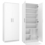 Filing cabinet OLIV 2D 74x35x180 cm  white - imagine 6